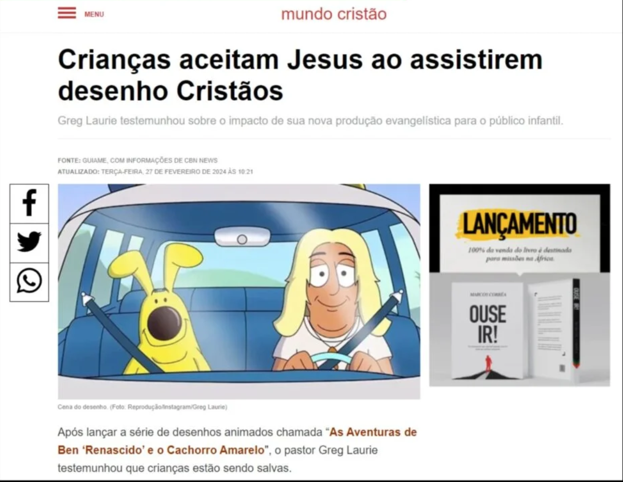 Reportagem sobre a Cristoflix